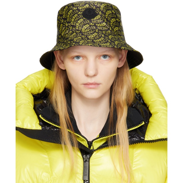 아디다스 몽클레어 Moncler Genius 3 Moncler 아디다스 오리지널 adidas Originals Reversible Yellow & Black Logo Bucket Hat 232171F015000