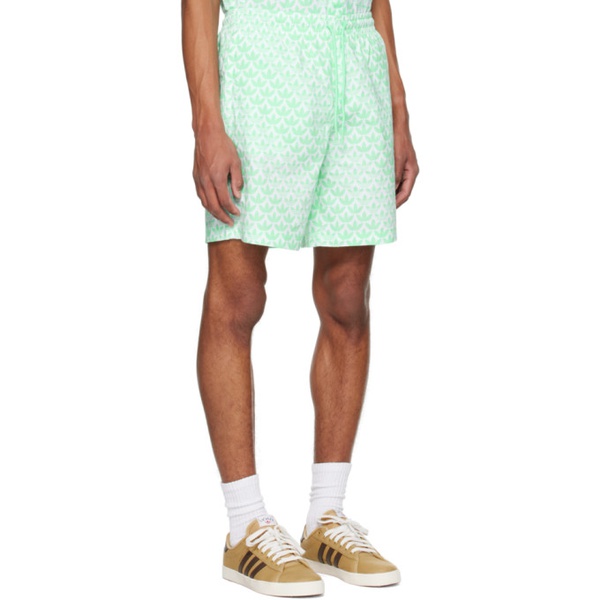 아디다스 아디다스 오리지널 Adidas Originals Green Monogram Shorts 231751M193016