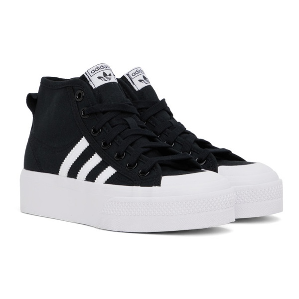 아디다스 아디다스 오리지널 Adidas Originals Black Nizza Platform Mid Sneakers 231751F127002