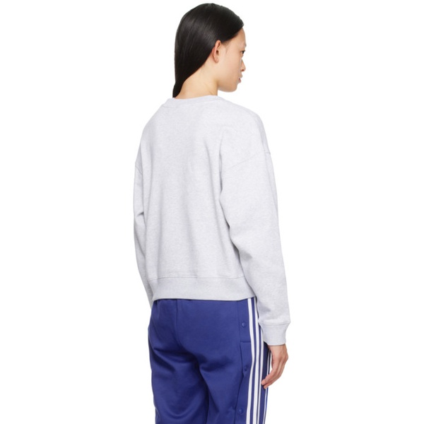 아디다스 아디다스 오리지널 Adidas Originals Gray Embroidered Sweatshirt 231751F098002