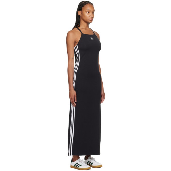 아디다스 아디다스 오리지널 Adidas Originals Black 3-Stripes Maxi Dress 241751F055003