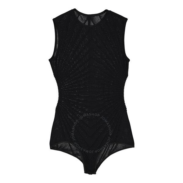  Alaia Ladies Black Sleeveless Ottoman Knit Bodysuit AA9B0153RM629 999