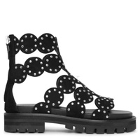 Alaia Ladies Black Studded Suede Chunky Sandals AA3S041CK092 999