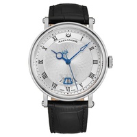 MEN'S Alexander 2 Genuine Leather Silver-tone Dial Watch A153-01