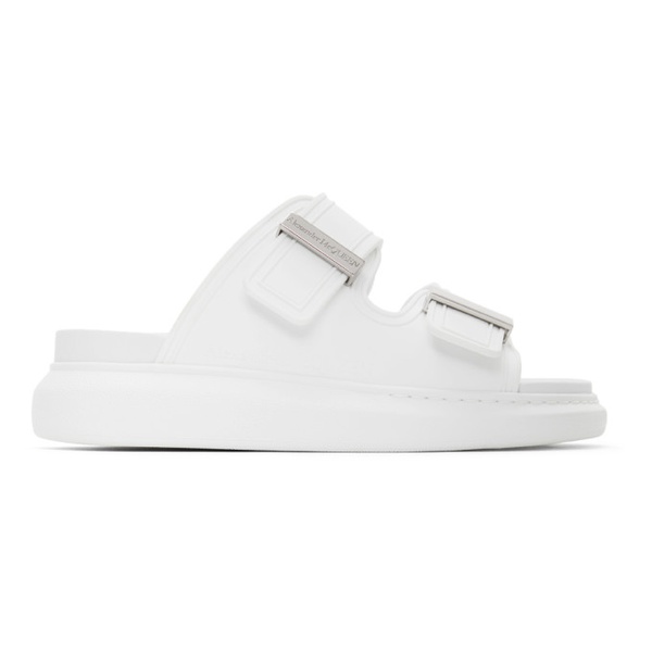 알렉산더 맥퀸 알렉산더맥퀸 Alexander McQueen White Hybrid Slide Sandals 221259F124015
