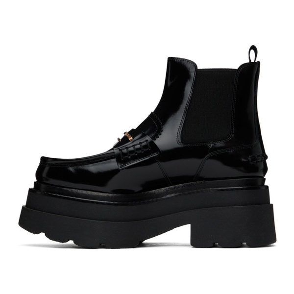 알렉산더왕 알렉산더 왕 Alexander Wang Black Carter Platform Loafer Leather Boots 241187F113004