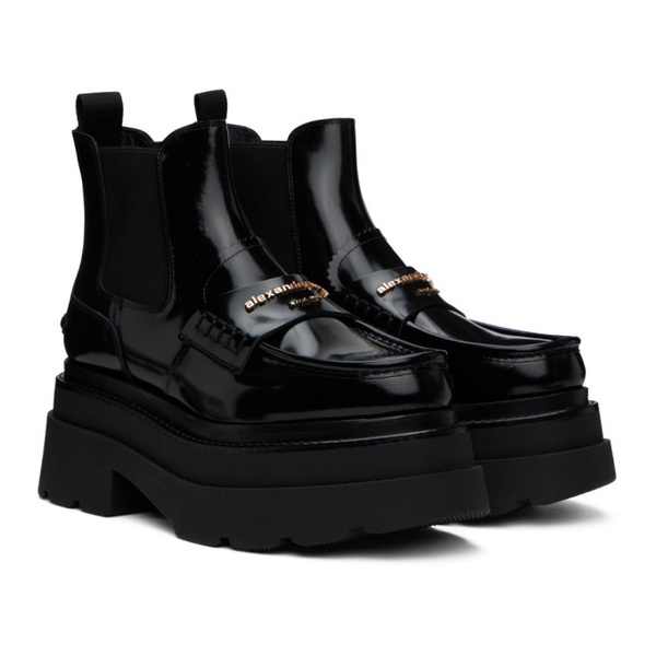 알렉산더왕 알렉산더 왕 Alexander Wang Black Carter Platform Loafer Leather Boots 241187F113004