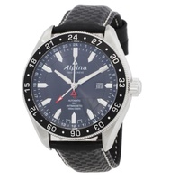 Alpina MEN'S Alpiner 4 GMT Leather Black Dial Watch AL-550G5AQ6-SR