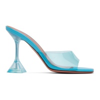 아미나 무아디 Amina Muaddi Blue Lupita Glass 95 Slipper Heeled Sandals 232415F125027