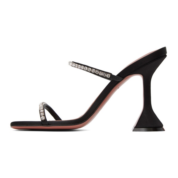  아미나 무아디 Amina Muaddi Black Gilda Slipper 95 Heeled Sandals 232415F125052