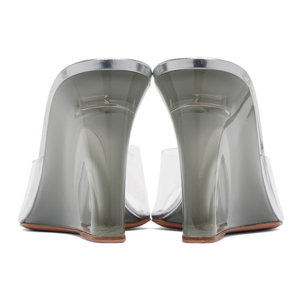  아미나 무아디 Amina Muaddi Transparent Lupita Glass Wedge Slippers 232415F125038