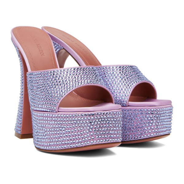 아미나 무아디 Amina Muaddi Purple Dalida Crystal Heeled Sandals 232415F125021