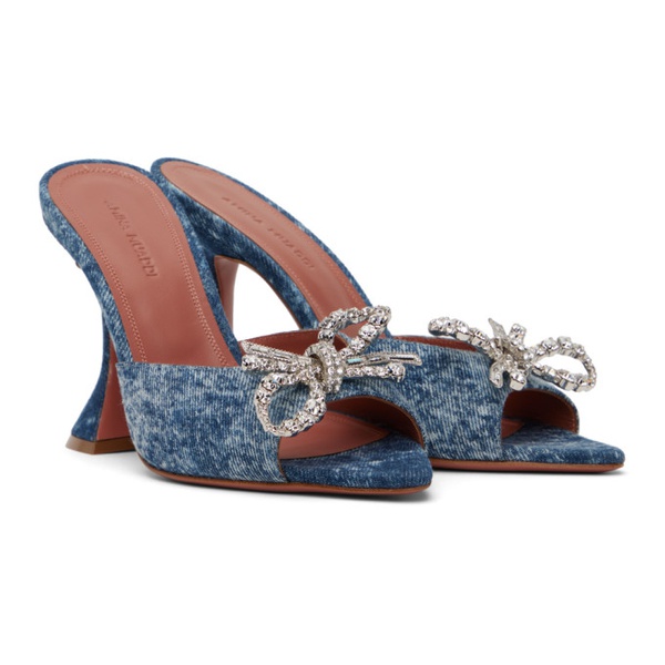  아미나 무아디 Amina Muaddi Blue Rosie Slipper Heeled Sandals 232415F125017