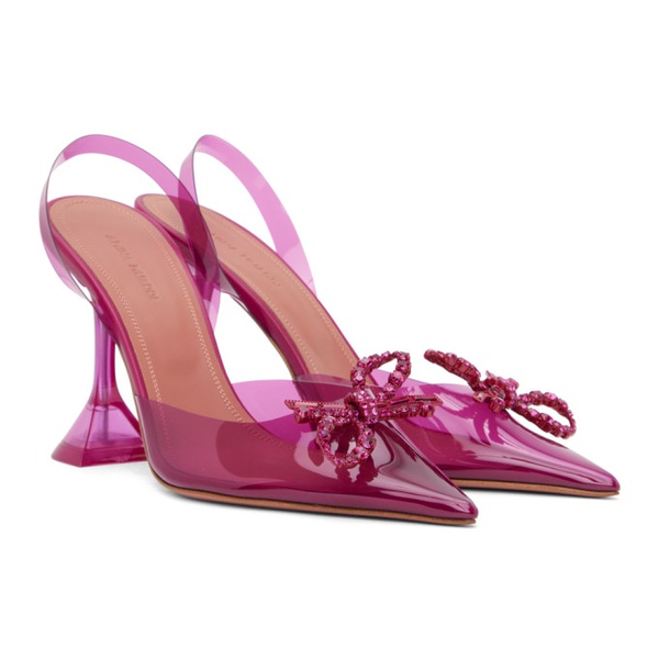  아미나 무아디 Amina Muaddi Pink Rosie Glass Sling Heels 222415F122014