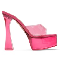 아미나 무아디 Amina Muaddi Pink Dalida Glass 140 Heeled Sandals 241415F125034
