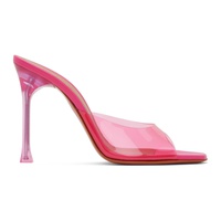 아미나 무아디 Amina Muaddi Pink Alexa Glass Slipper 105 Heeled Sandals 241415F125004