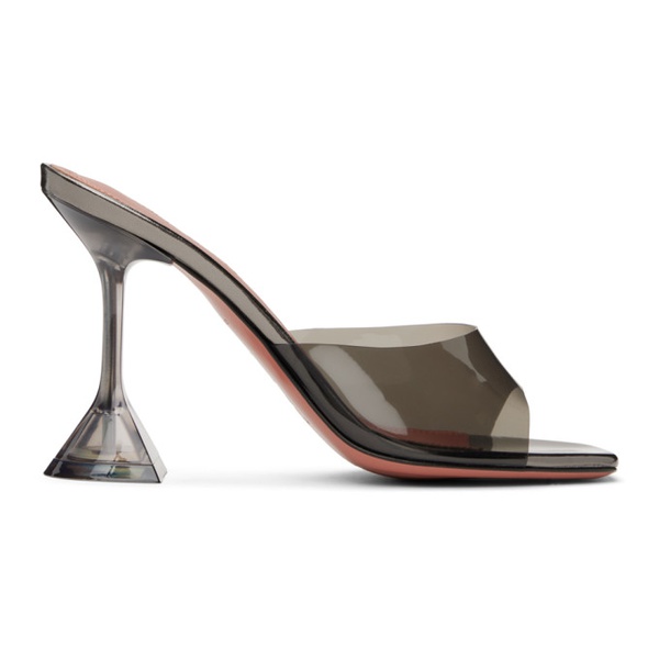  아미나 무아디 Amina Muaddi Gray Lupita Glass Slipper Heeled Sandals 241415F125016