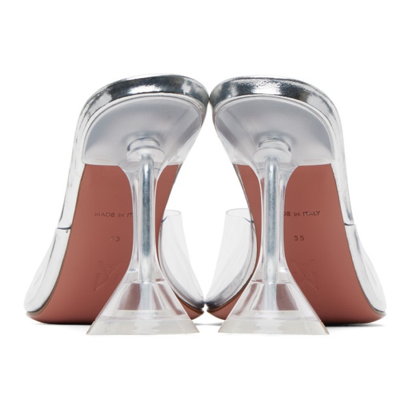  아미나 무아디 Amina Muaddi Transparent Lupita Glass Heeled Sandals 222415F125017