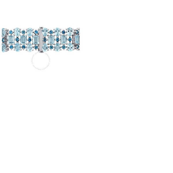  A모우 MOUR 63 1/10 CT TGW London & Sky Blue Topaz Cuff Bracelet In Sterling Silver JMS006411