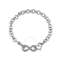 A모우 MOUR 1/10 CT TW Diamond Infinity Heart Bracelet In Sterling Silver JMS006390