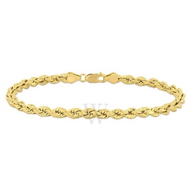 A모우 MOUR MEN'S Rope Chain Bracelet In 14K Yellow Gold (5 Mm/9 Inch) JMS005098