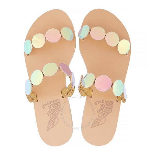  에인션트 그릭 샌들 Ancient Greek Sandals Ladies Dawn St Tropez Iridescent Vachetta Flat Sandals 11263 1097 00687