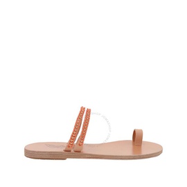 에인션트 그릭 샌들 Ancient Greek Sandals Ladies Skalida Flat Sandals 11162-1113-NATURAL/CORAL