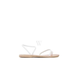 에인션트 그릭 샌들 Ancient Greek Sandals Ladies Off White Eleftheria Flat Sandals 10195-1025-00379