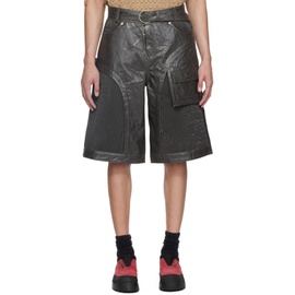앤더슨벨 Andersson Bell Gray Sunbird Faux-Leather Shorts 241375M193000