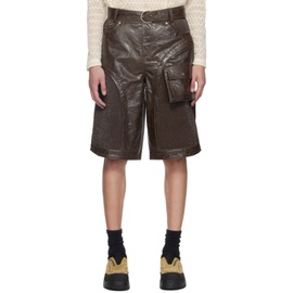 앤더슨벨 Andersson Bell Brown Sunbird Faux-Leather Shorts 241375M193001