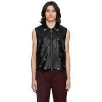 앤더슨벨 Andersson Bell Black Applique Faux-Leather Vest 241375M185000