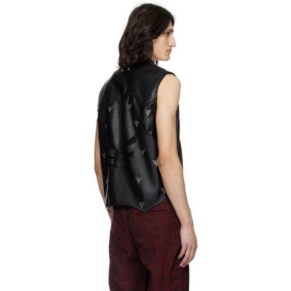  앤더슨벨 Andersson Bell Black Applique Faux-Leather Vest 241375M185000