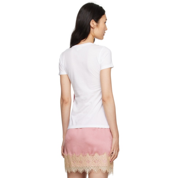  안나수이 Anna Sui White & Pink Deco T-Shirt 232894F111001