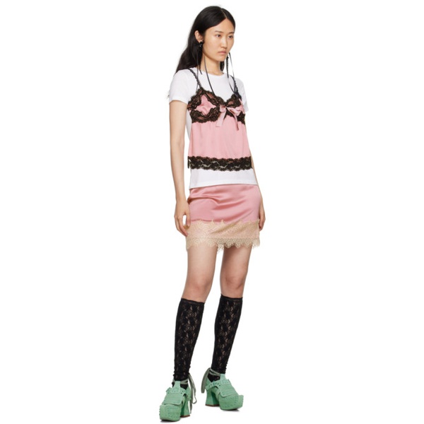  안나수이 Anna Sui White & Pink Deco T-Shirt 232894F111001