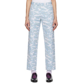 안나수이 Anna Sui SSENSE Exclusive Blue & White Trousers 241894M191000