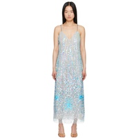 안나수이 Anna Sui Blue Sequinned Maxi Dress 241894F055000
