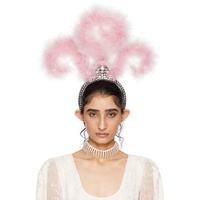 안나수이 Anna Sui SSENSE Exclusive Black & Pink Feathered Headband 242894F018000