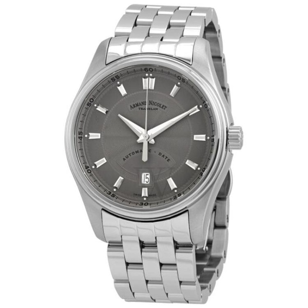  Armand Nicolet MEN'S MH2 Stainless Steel Grey Dial Watch A640A-GR-MA2640A