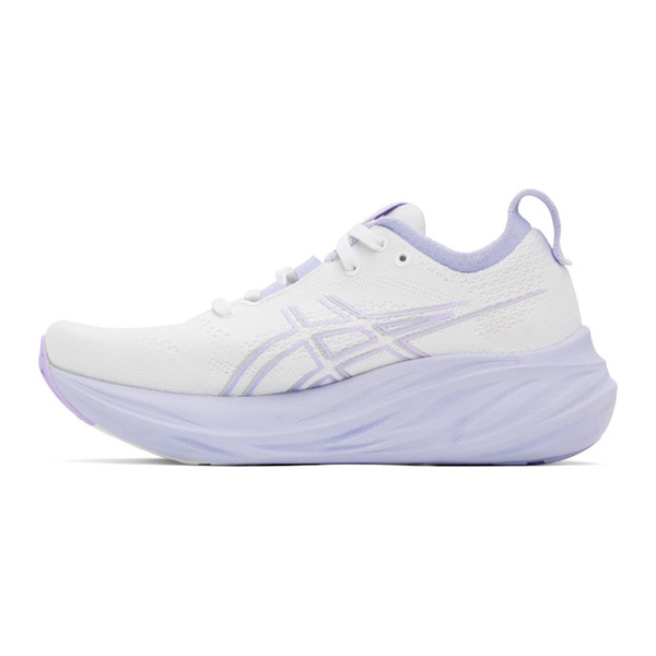  Asics White & Purple Gel-Nimbus 26 Sneakers 241092F128047