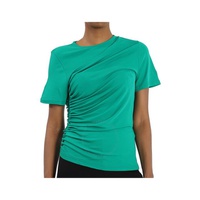 Atlein Green Short-sleeve Gatherside Viscose T-shirt T21191 TJ71-C0395