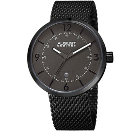 August Steiner MEN'S Stainless Steel Mesh Grey Dial Watch AS8204BK