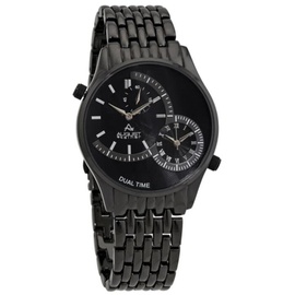 August Steiner MEN'S Dual Time Alloy Black (Dual Time) Dial Watch AS8141BK