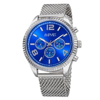 August Steiner MEN'S Stainless Steel Mesh Blue Dial Watch AS8196SSBU