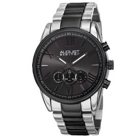 August Steiner MEN'S Chronograph Stainless Steel Black Dial Watch AS8163TTB