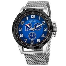 August Steiner MEN'S Stainless Steel Mesh Blue Dial Watch AS8202SSBU