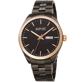August Steiner MEN'S Stainless Steel Black Dial Watch AS8271GNR