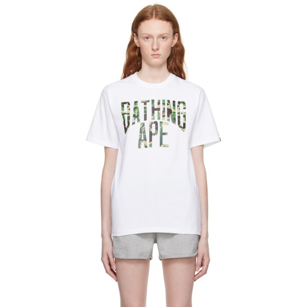  베이프 BAPE White ABC Camo NYC T-Shirt 231546F110077
