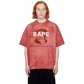 베이프 BAPE Red Tie-Dye T-Shirt 232546M213192