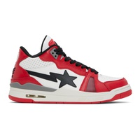 베이프 BAPE Red & White Clutch Sta #1 Sneakers 232546F127000