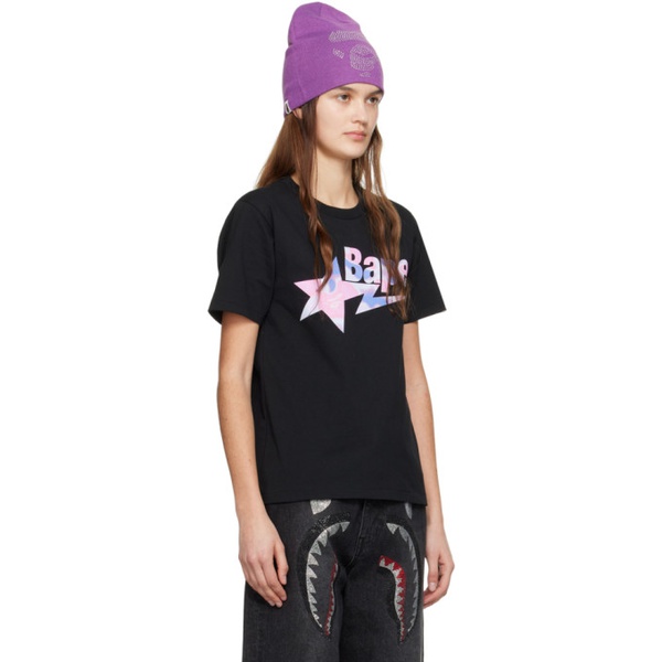  Black & Purple Liquid Camo 베이프 BAPE STA T-Shirt 241546F110002